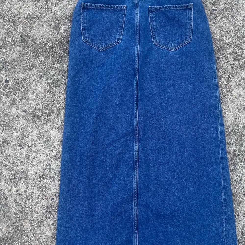 Zara Blue Denim Maxi Skirt - Picture 9 of 10